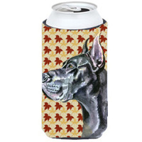 Black Great Dane Fall Leaves Tall Boy Beverage Insulator Hugger LH9557TBC