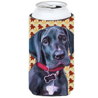 Black Great Dane Puppy Fall Leaves Tall Boy Beverage Insulator Hugger LH9558TBC
