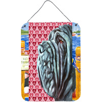 "Caroline's Treasures LH9561DS1216 Neapolitan Mastiff Hearts Love and Valentine's Day Wall or Door Hanging Prints, 16 x 12"", Multicolor"