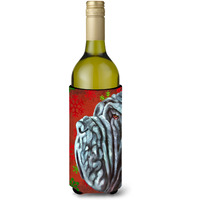 Neapolitan Mastiff Red Snowflakes Holiday Christmas Wine Bottle Beverage Insulator Hugger LH9575LITERK