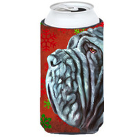 Neapolitan Mastiff Red Snowflakes Holiday Christmas Tall Boy Beverage Insulator Hugger LH9575TBC