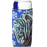 Neapolitan Mastiff Winter Snowflakes Holiday Ultra Beverage Insulators for slim cans LH9582MUK