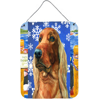 "Caroline's Treasures LH9583DS1216 Irish Setter Winter Snowflakes Holiday Wall or Door Hanging Prints, 16 x 12"", Multicolor"