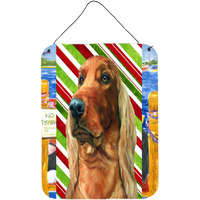 "Caroline's Treasures LH9590DS1216 Irish Setter Candy Cane Holiday Christmas Wall or Door Hanging Prints, 16 x 12"", Multicolor"