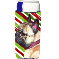 French Bulldog Frenchie Candy Cane Holiday Christmas Ultra Beverage Insulators for slim cans LH9594MUK