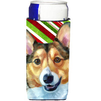 Corgi Candy Cane Holiday Christmas Ultra Beverage Insulators for slim cans LH9595MUK