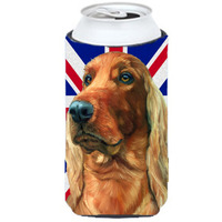 Irish Setter with English Union Jack British Flag Tall Boy Beverage Insulator Hugger LH9597TBC