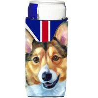 Corgi with English Union Jack British Flag Ultra Beverage Insulators for slim cans LH9602MUK