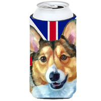 Corgi with English Union Jack British Flag Tall Boy Beverage Insulator Hugger LH9602TBC