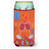 "Caroline's Treasures Wine Toast Cheers by Sarah Latham Tall Boy Koozie Hugger, Multicolor"