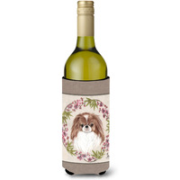 Japanese Chin Wreath of Flowers Wine Bottle Beverage Insulator Hugger MH1009LITERK