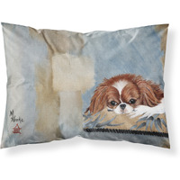 "Caroline's Treasures MH1010PILLOWCASE Japanese Chin Resting Fabric Standard Pillowcase, Large, Multicolor"
