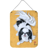 "Caroline's Treasures MH1034DS1216 Japanese Chin Black White Play Wall or Door Hanging Prints, 16 x 12"", Multicolor"