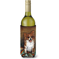 Cecilia Chihuahua Long Hair  Wine Bottle Beverage Insulator Hugger MH1039LITERK