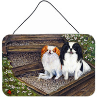"Caroline's Treasures MH1047DS812 Japanese Chin Daddy's Girls Wall or Door Hanging Prints, 8 x 12"", Multicolor"