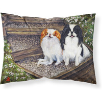 "Caroline's Treasures MH1047PILLOWCASE Japanese Chin Daddy's Girls Fabric Standard Pillowcase, Large, Multicolor"