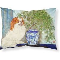 "Caroline's Treasures MH1048PILLOWCASE Japanese Chin Ming Vase Fabric Standard Pillowcase, Large, Multicolor"