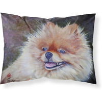 "Caroline's Treasures MH1056PILLOWCASE Pomeranian Head Fabric Standard Pillowcase, Large, Multicolor"