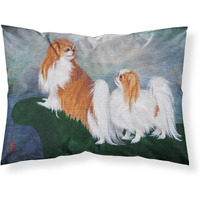 "Caroline's Treasures MH1059PILLOWCASE Japanese Chin Standing On My Tail Fabric Standard Pillowcase, Large, Multicolor"