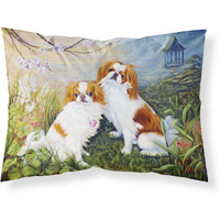 "Caroline's Treasures MH1061PILLOWCASE Japanese Chin Wasabi And Ginger Fabric Standard Pillowcase, Large, Multicolor"