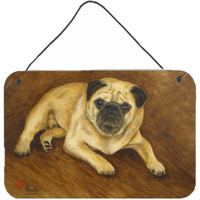 "Caroline's Treasures MH1062DS812 Fawn Pug Roscoe Wall or Door Hanging Prints, 8 x 12"", Multicolor"