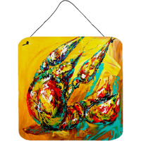 "Caroline's Treasures Crawfish Anyway You Like It Aluminum Metal Wall or Door Hanging Prints, 6 x 6"", Multicolor"