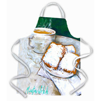 "Caroline's Treasures MW1008APRON Beignets Breakfast Delight Apron, Large, Multicolor"