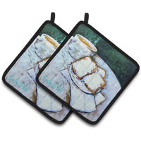 "Caroline's Treasures Beingets Breakfast Delight Pair of Pot Holders MW1008PTHD, 7.5HX7.5W, Multicolor"