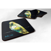 "Caroline's Treasures MW1009FC Bird Birdie Foam Coasters (Set of 4), 3.5"" H x 3.5"" W, Multicolor"