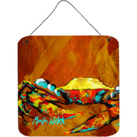 "Caroline's Treasures Crab Carmel Coated Aluminum Metal Wall or Door Hanging Prints, 6 x 6"", Multicolor"