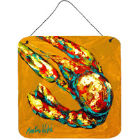 "Caroline's Treasures Crawfish Crawfish & Hot Aluminum Metal Wall or Door Hanging Prints, 6 x 6"", Multicolor"