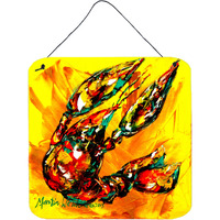 "Caroline's Treasures Crawfish Crawfish on the Move Aluminum Metal Wall or Door Hanging Prints, 6 x 6"", Multicolor"