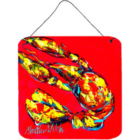 "Caroline's Treasures Crawfish Crunch Time Aluminum Metal Wall or Door Hanging Prints, 6 x 6"", Multicolor"