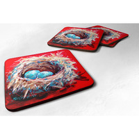 "Caroline's Treasures MW1024FC Bird Egg-Stra Speical Foam Coasters (Set of 4), 3.5"" H x 3.5"" W, Multicolor"