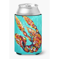 Crawfish Electric Claw Aqua Green Can or Bottle Beverage Insulator Hugger