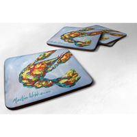 "Caroline's Treasures MW1032FC Crawfish Iced Crawfish Foam Coasters (Set of 4), 3.5"" H x 3.5"" W, Multicolor"