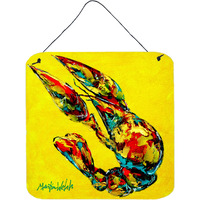 "Caroline's Treasures Crawfish Lemon Juice Aluminum Metal Wall or Door Hanging Prints, 6 x 6"", Multicolor"