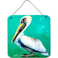 "Caroline's Treasures Bird-Pelican Lighting Up Aluminum Metal Wall or Door Hanging Prints, 6 x 6"", Multicolor"