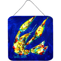 "Caroline's Treasures Crawfish Little Blue Aluminum Metal Wall or Door Hanging Prints, 6 x 6"", Multicolor"