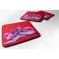 "Caroline's Treasures MW1039FC Ballet Little Slippers Foam Coasters (Set of 4), 3.5"" H x 3.5"" W, Multicolor"