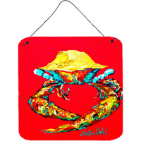 "Caroline's Treasures Crab Long Claw Aluminum Metal Wall or Door Hanging Prints, 6 x 6"", Multicolor"