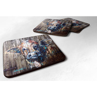 "Caroline's Treasures MW1043FC Cow Moo Shine Foam Coasters (Set of 4), 3.5"" H x 3.5"" W, Multicolor"