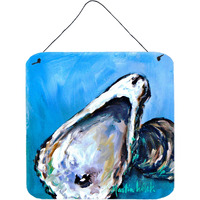 "Caroline's Treasures Oyster Oyster Blue Aluminum Metal Wall or Door Hanging Prints, 6 x 6"", Multicolor"