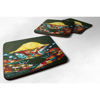 "Caroline's Treasures MW1049FC Crab Pick Me Foam Coasters (Set of 4), 3.5"" H x 3.5"" W, Multicolor"