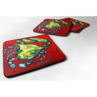 "Caroline's Treasures MW1052FC Shrimp Right Direction Foam Coasters (Set of 4), 3.5"" H x 3.5"" W, Multicolor"