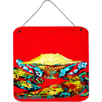 "Caroline's Treasures Crab Right on It Aluminum Metal Wall or Door Hanging Prints, 6 x 6"", Multicolor"