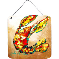 "Caroline's Treasures Crawfish Tanya Aluminum Metal Wall or Door Hanging Prints, 6 x 6"", Multicolor"