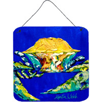 "Caroline's Treasures Crab Tight Quarters Aluminum Metal Wall or Door Hanging Prints, 6 x 6"", Multicolor"