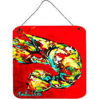 "Caroline's Treasures Crawfish Told You So Aluminum Metal Wall or Door Hanging Prints, 6 x 6"", Multicolor"