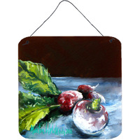 "Caroline's Treasures Vegetables-Turnips Turnips Aluminum Metal Wall or Door Hanging Prints, 6 x 6"", Multicolor"
